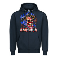 Navy made in america Zipper Hoodie - texasbilliewilder