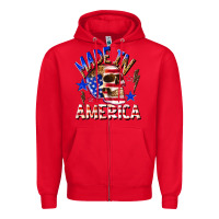 Red made in america Zipper Hoodie - texasbilliewilder