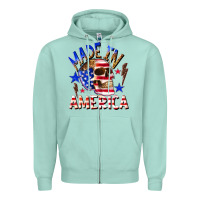 Seafoam made in america Zipper Hoodie - texasbilliewilder