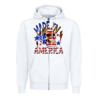 White made in america Zipper Hoodie - texasbilliewilder