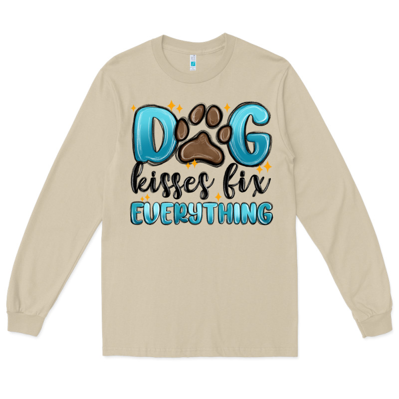 Dog Kisses Fix Everything Long Sleeve Tee by MaliasSmallBusiness | Teevron