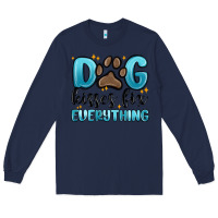 Navy dog kisses fix everything Long Sleeve Tee - MaliasSmallBusiness