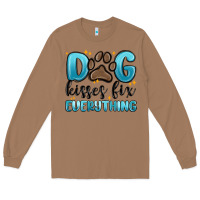 Toasted Coconut dog kisses fix everything Long Sleeve Tee - MaliasSmallBusiness