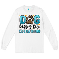 White dog kisses fix everything Long Sleeve Tee - MaliasSmallBusiness