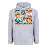 Heather Grey Easter eggs cowhide leopard tumbler Easter Day Heavyweight Hoodie - Neo Western
