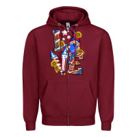 Burgundy love 4th of july with gnome Zipper Hoodie - texasbilliewilder