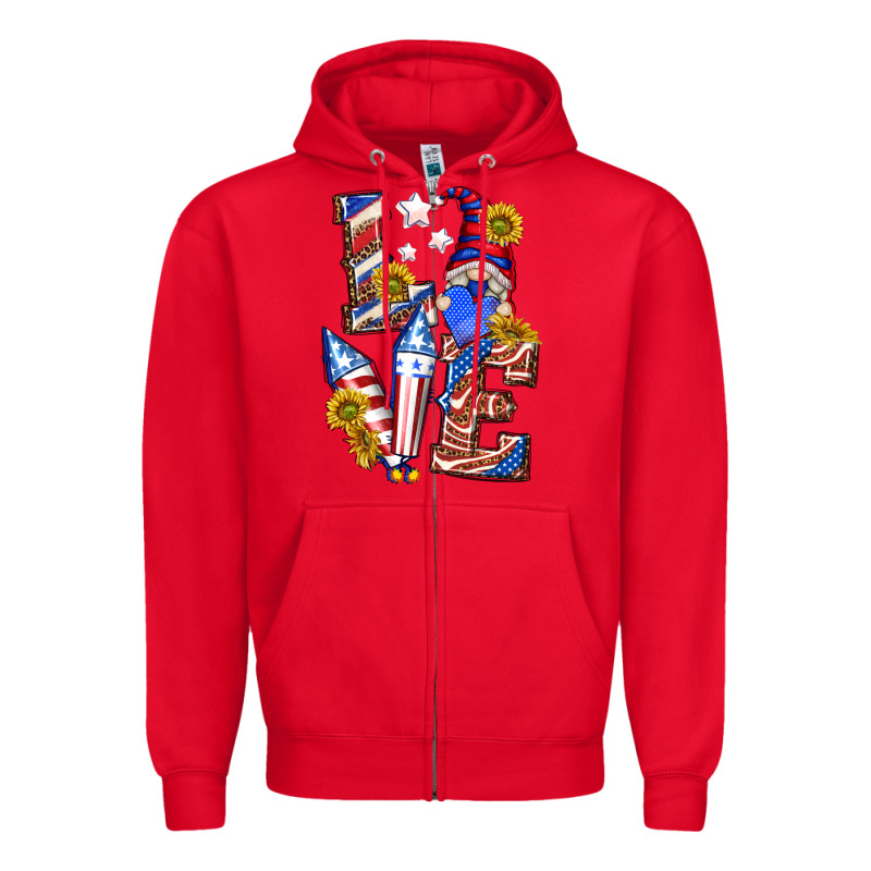 Love 4th Of July With Gnome Zipper Hoodie by texasbilliewilder | Teevron