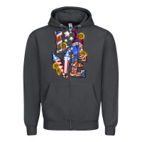 Smoke love 4th of july with gnome Zipper Hoodie - texasbilliewilder