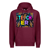 Burgundy Teacher Flash Premium Hoodie - LillyAllenDesigns