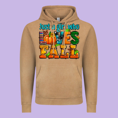 Just A Girl Who Loves Fall Vintage Hoodie Designed By Adodesignshop