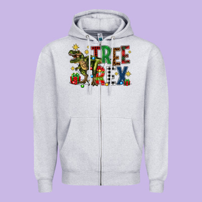 Zipper Hoodie tree rex coffee drink