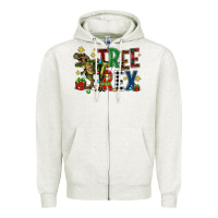 Oatmeal Heather tree rex coffee drink Zipper Hoodie - Zillion Design Studio