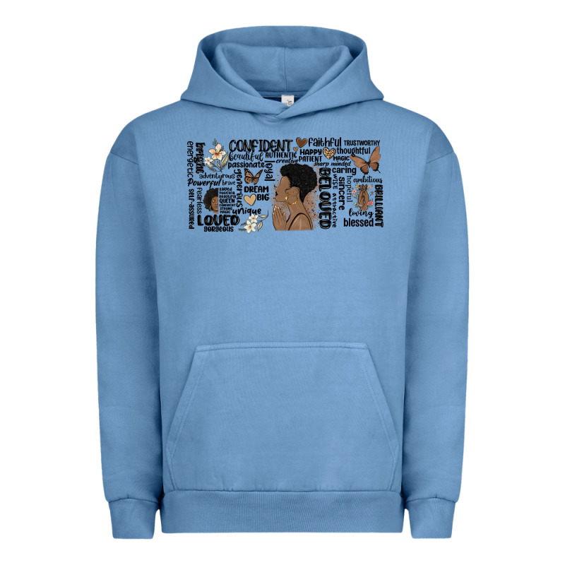 Black Woman Confident Urban Hoodie by MaliasSmallBusiness | Teevron