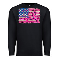 Black american flag and  cancer ribbon pattern Premium Sweatshirt - AdoDesignShop
