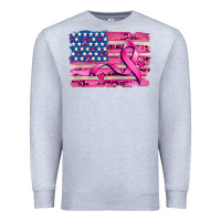 Heather Grey american flag and  cancer ribbon pattern Premium Sweatshirt - AdoDesignShop