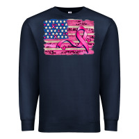 Navy american flag and  cancer ribbon pattern Premium Sweatshirt - AdoDesignShop