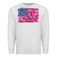 Oatmeal Heather american flag and  cancer ribbon pattern Premium Sweatshirt - AdoDesignShop