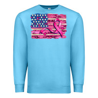 Ocean Blue american flag and  cancer ribbon pattern Premium Sweatshirt - AdoDesignShop