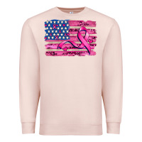 Pale Pink american flag and  cancer ribbon pattern Premium Sweatshirt - AdoDesignShop