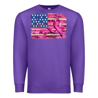 Purple american flag and  cancer ribbon pattern Premium Sweatshirt - AdoDesignShop