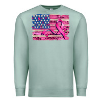 Seafoam american flag and  cancer ribbon pattern Premium Sweatshirt - AdoDesignShop