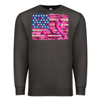 Smoke american flag and  cancer ribbon pattern Premium Sweatshirt - AdoDesignShop