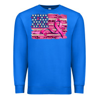 True Royal american flag and  cancer ribbon pattern Premium Sweatshirt - AdoDesignShop