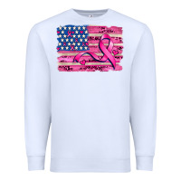 White american flag and  cancer ribbon pattern Premium Sweatshirt - AdoDesignShop