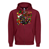 Burgundy meowy christmas Zipper Hoodie - Zillion Design Studio
