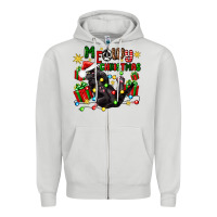 Dove Grey meowy christmas Zipper Hoodie - Zillion Design Studio