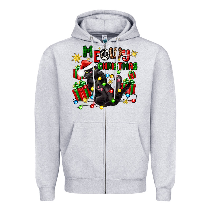 Meowy Christmas Zipper Hoodie by Zillion Design Studio | Teevron