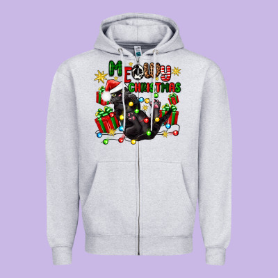 Zipper Hoodie meowy christmas