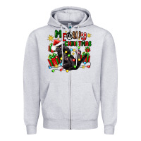 Heather Grey meowy christmas Zipper Hoodie - Zillion Design Studio