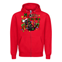 Red meowy christmas Zipper Hoodie - Zillion Design Studio