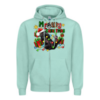 Seafoam meowy christmas Zipper Hoodie - Zillion Design Studio