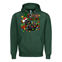 Sports Green meowy christmas Zipper Hoodie - Zillion Design Studio