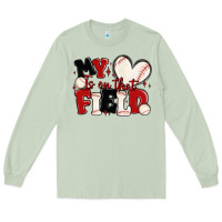Matcha my heart is on that field baseball Long Sleeve Tee - MaliasSmallBusiness