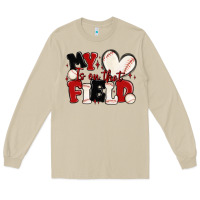 Mushroom my heart is on that field baseball Long Sleeve Tee - MaliasSmallBusiness