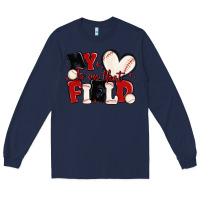 Navy my heart is on that field baseball Long Sleeve Tee - MaliasSmallBusiness