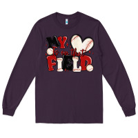 Plum my heart is on that field baseball Long Sleeve Tee - MaliasSmallBusiness