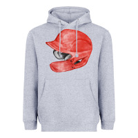 Heather Grey red baseball batting helmet fa element Heavyweight Hoodie - FaDigitalArtStudio