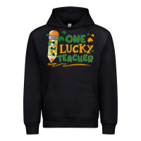 Black one lucky teacher Urban Hoodie - MaliasSmallBusiness