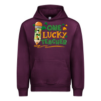 Mauve Wine one lucky teacher Urban Hoodie - MaliasSmallBusiness