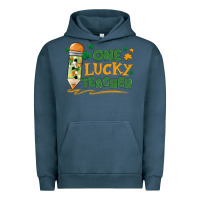 Pigment Midnight Navy one lucky teacher Urban Hoodie - MaliasSmallBusiness