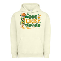 Pigment Pistachio one lucky teacher Urban Hoodie - MaliasSmallBusiness