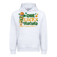 White one lucky teacher Urban Hoodie - MaliasSmallBusiness