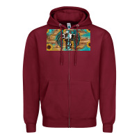 Burgundy Wings Cross Faith Zipper Hoodie - RanaPortraitStore