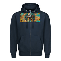 Navy Wings Cross Faith Zipper Hoodie - RanaPortraitStore