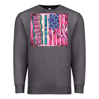 Charcoal Heather warrior breast cancer and american flag Premium Sweatshirt - AdoDesignShop
