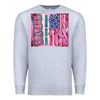 Warrior Breast Cancer And American Flag Premium Sweatshirt | Teevron